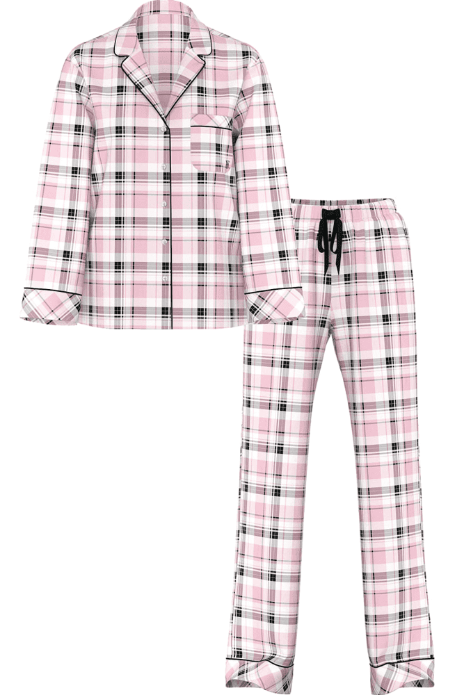 ПІЖАМА ФЛАНЕЛЬ ДОВГА PUREST PINK GREY PLAID Victoria`s Secret