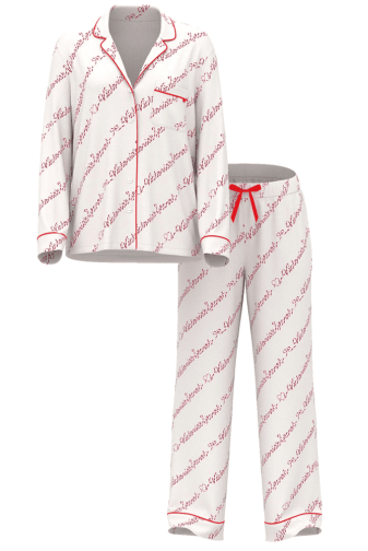 ПИЖАМА ФЛАНЕЛЬ ДЛИННАЯ WHITE VS CANE LOGO Victoria`s Secret