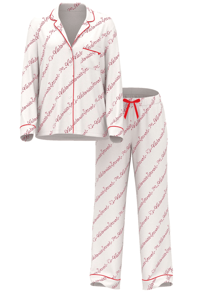 ПІЖАМА ФЛАНЕЛЬ ДОВГА WHITE VS CANE LOGO Victoria`s Secret
