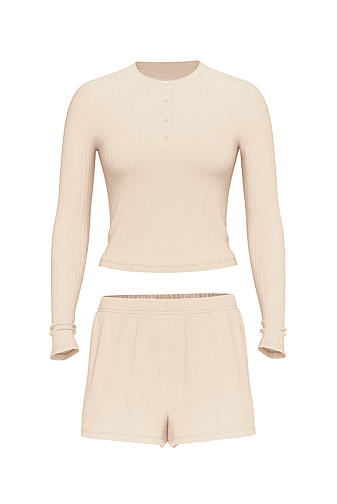 ПІЖАМА МОДАЛ КОРОТКА COCONUTE WHITE RIBBED Victoria`s Secret