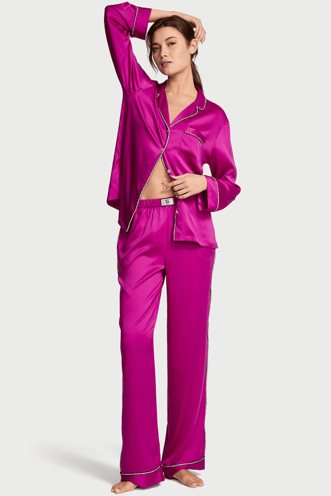 ПІЖАМА САТИН ДОВГА FUCHSIA EMBL Victoria`s Secret ПІЖАМА САТИН ДОВГА FUCHSIA EMBL Victoria`s Secret