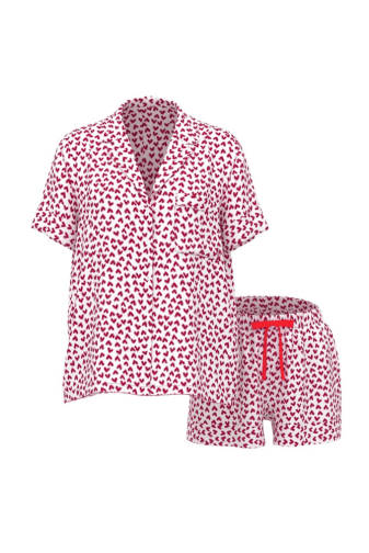 ПІЖАМА САТИН КОРОТКА WHITE RED HEARTS Victoria`s Secret