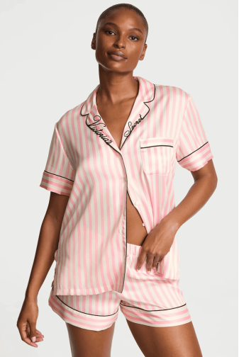 ПІЖАМА САТИН КОРОТКА WHITE FLAMINGO Victoria`s Secret
