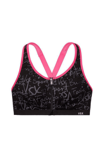 СПОРТИВНЫЙ ТОП НА ЗАМКЕ BLACK LOGO Victoria`s Secret
