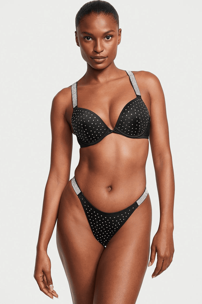КУПАЛЬНИК ЗІ СТРАЗАМИ ПОДВІЙНИЙ ПУШ-АП BLACK EMBL Victoria`s Secret КУПАЛЬНИК ЗІ СТРАЗАМИ ПОДВІЙНИЙ ПУШ-АП BLACK EMBL Victoria`s Secret