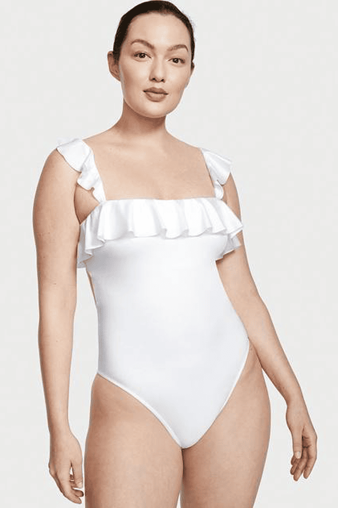 КУПАЛЬНИК СУЦІЛЬНИЙ З РЮШАМИ WHITE Victoria`s Secret