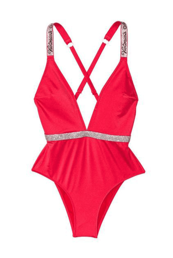 КУПАЛЬНИК СУЦІЛЬНИЙ ЗІ СТРАЗАМИ ГАРТЕР STRAWBERRY LOGO Victoria`s Secret