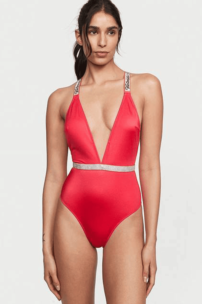 КУПАЛЬНИК СУЦІЛЬНИЙ ЗІ СТРАЗАМИ ГАРТЕР STRAWBERRY LOGO Victoria`s Secret