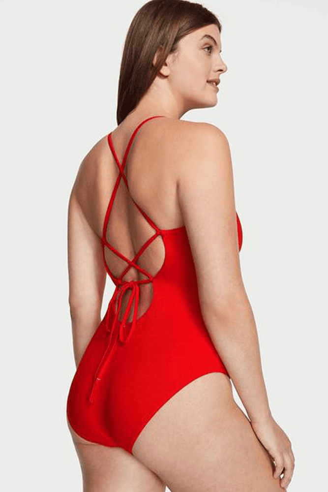 КУПАЛЬНИК СУЦІЛЬНИЙ НА ЗАВ'ЯЗКАХ RED RIBBED Victoria`s Secret КУПАЛЬНИК СУЦІЛЬНИЙ НА ЗАВ'ЯЗКАХ RED RIBBED Victoria`s Secret